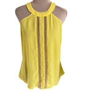 Vintage Y2K BEBE Status Chain Sleeveless Halter Top Blouse Glam Old Money Resort